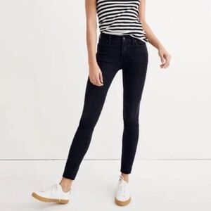 NWT Madewell Women's Black 9”High-Rise Skinny Frayed Jeans SIZE 26S Stretch